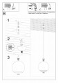 Lampa wisząca kolor szampański okrągła szklana przeźroczysta - montaż