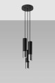 Lampa sufitowa wisząca czarna + chrom