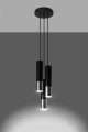 Lampa sufitowa wisząca czarna + chrom