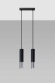 Lampa sufitowa wisząca czarna + chrom