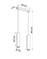 Lampa sufitowa wisząca czarna + chrom - wymiar