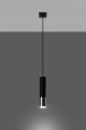 Lampa sufitowa wisząca czarna + chrom
