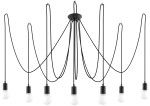 Lampa sufitowa SPIDER black czarna siedem kloszy