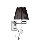 Kinkiet czarny regulowany do sypialni z lampką LED do czytania