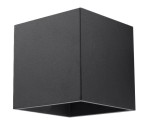 Kinkiet kwadrat czarny Światło góra / dół