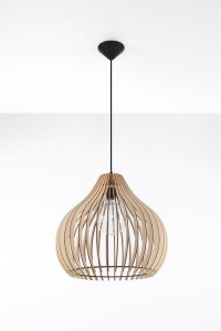 Lampa wisząca sufitowa drewniana E27