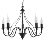 Lampa sufitowa Żyrandol świecznikowy czarny pięć kloszy