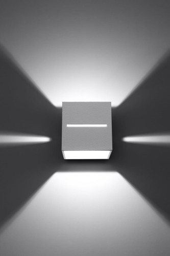 Kinkiet kwadrat biały Światło góra / dół