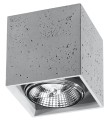 Lampa sufitowa SPOT betonowy kwadrat szara