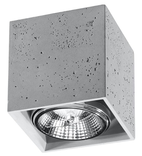 Lampa sufitowa SPOT betonowy kwadrat szara