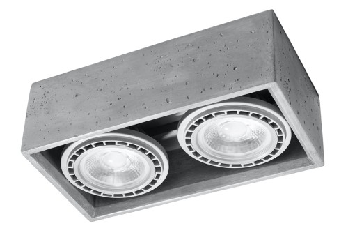 Lampa sufitowa SPOT betonowy prostokąt szara
