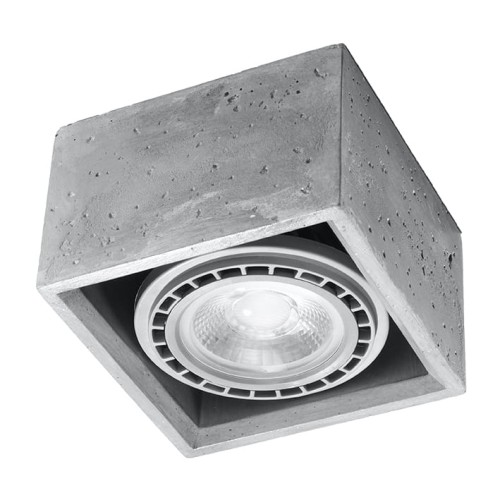 Lampa sufitowa SPOT betonowy kwadrat szara