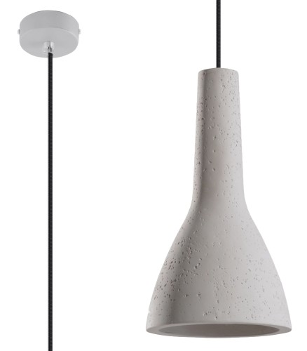 Lampa sufitowa wisząca betonowa szara