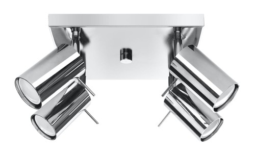Lampa sufitowa chrom błyszczący cztery klosze