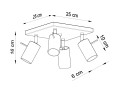 Lampa sufitowa chrom błyszczący cztery klosze - wymiar