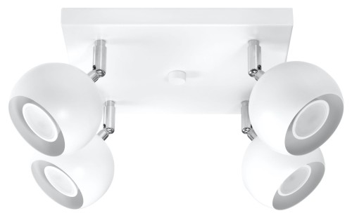 Lampa sufitowa biała cztery klosze loft