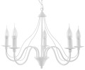 Lampa sufitowa Żyrandol świecznikowy biały pięć kloszy E14 jak z dawnych lat świeczka zamek [3]