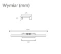 Wymiar Kinkiet lampa LED na ścianę naścienny biały / kinkiety lampy ścienne / nad obraz/ nad lustro / oświetlenie / ledy / ledowy / ledowe LDK45NW-400-21-B