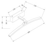 Wymiar Kinkiet LED chrom 40 cm Barwa neutralna Lampa nad okrągłe lustro lub obraz Lampa