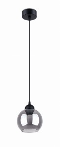Lampa sufitowa czarna kula przezroczysta jeden klosz