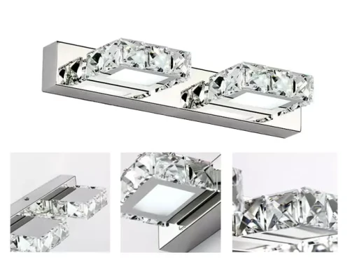 Kinkiet LED 32 cm Barwa zimna Lampa nad lustro kryształki LDK32CW-2-8