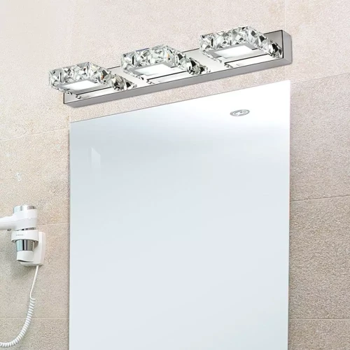 Kinkiet LED 46 cm Barwa zimna Lampa nad lustro kryształki LDK45CW-8