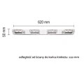 Kinkiet LED 62 cm Barwa neutralna 4000 K Lampa nad lustro kryształki LDK60NW-8 - wymiar