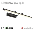 Kinkiet LED czarny 72 cm wysuwany nad szafkę w łazience 4000 K Barwa neutralna nad obraz lub lustro LDK80NW-720-25-B [3]
