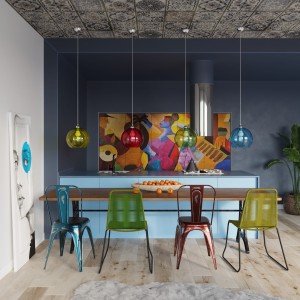 Lampa wisząca kolor zielony szklana kula E27
