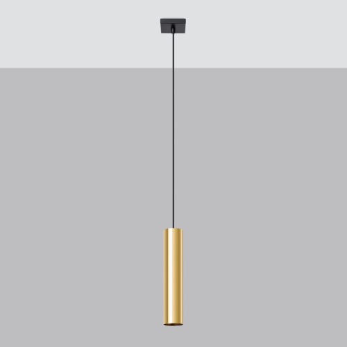 Lampa wisząca na listwie złoty połysk jedna tuba GU10 [2]