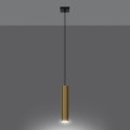 Lampa wisząca na listwie złoty połysk jedna tuba GU10 [3]