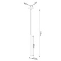 Lampa wisząca długa złota jeden klosz 120 cm G9 - wymiar