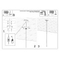 Lampa wisząca długa złota jeden klosz 120 cm G9 - schemat instalacji
