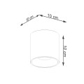 Plafon złoty okrągły aluminiowy 10/10/10 cm GU10 - wymiar