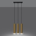 Lampa wisząca na listwie złoty połysk trzy tuby GU10 [3]