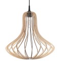 Lampa wisząca sufitowa naturalne drewno dzwonek E27