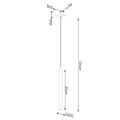 Lampa wisząca na listwie szara betonowa jeden klosz G9 - wymiar