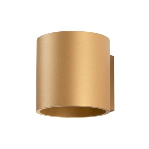 Kinkiet  złoty okrągły aluminiowy 10/12,5/10 cm G9