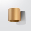 Kinkiet złoty okrągły aluminiowy 10/12,5/10 cm G9 Złota lampa na ścianę do salonu