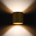 Kinkiet złoty okrągły aluminiowy 10/12,5/10 cm G9 Złota lampa na ścianę świecąca góra dół do salonu sypialni