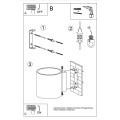 Kinkiet złoty okrągły aluminiowy 10/12,5/10 cm G9 Schemat montażu