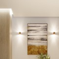 Kinkiet złoty okrągły aluminiowy 10/12,5/10 cm G9 - Wnętrze korytarz. Lampa na ścianę do biura, domu. Złote oświetlenie naścienne.