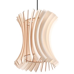Lampa wisząca drewniana naturalna abstrakcyjny kształt E27