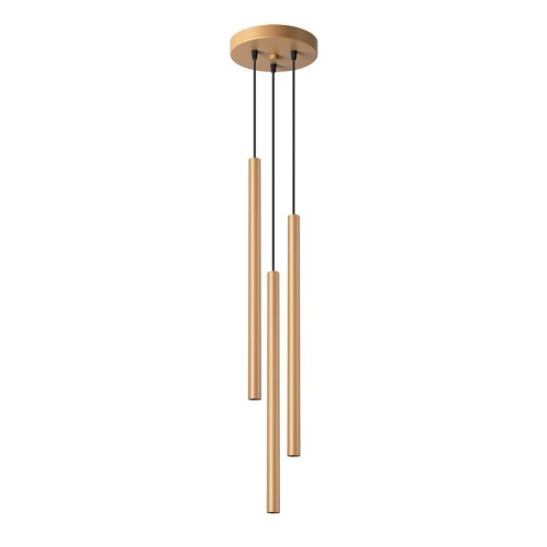 Lampa wisząca sufitowa złota trzy klosze asymetryczna G9