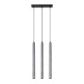 Lampa wisząca na listwie szara betonowa trzy kloszy G9