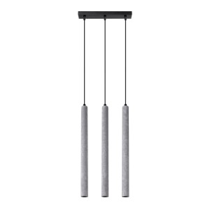 Lampa wisząca na listwie szara betonowa trzy kloszy G9