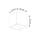 Plafon oprawa sufitowa złota kwadratowa 10 x 10 cm GU10 - wymiar
