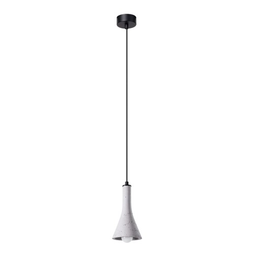 Lampa wisząca betonowa pojedyncza szara dzwonek E14 nad stół wyspę lub kuchenną