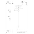 Lampa wisząca betonowa pojedyncza szara dzwonek E14 nad stół wyspę lub kuchenną - schemat instalacji