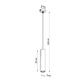 Lampa wisząca betonowa szara jeden klosz GU10 - wymiar